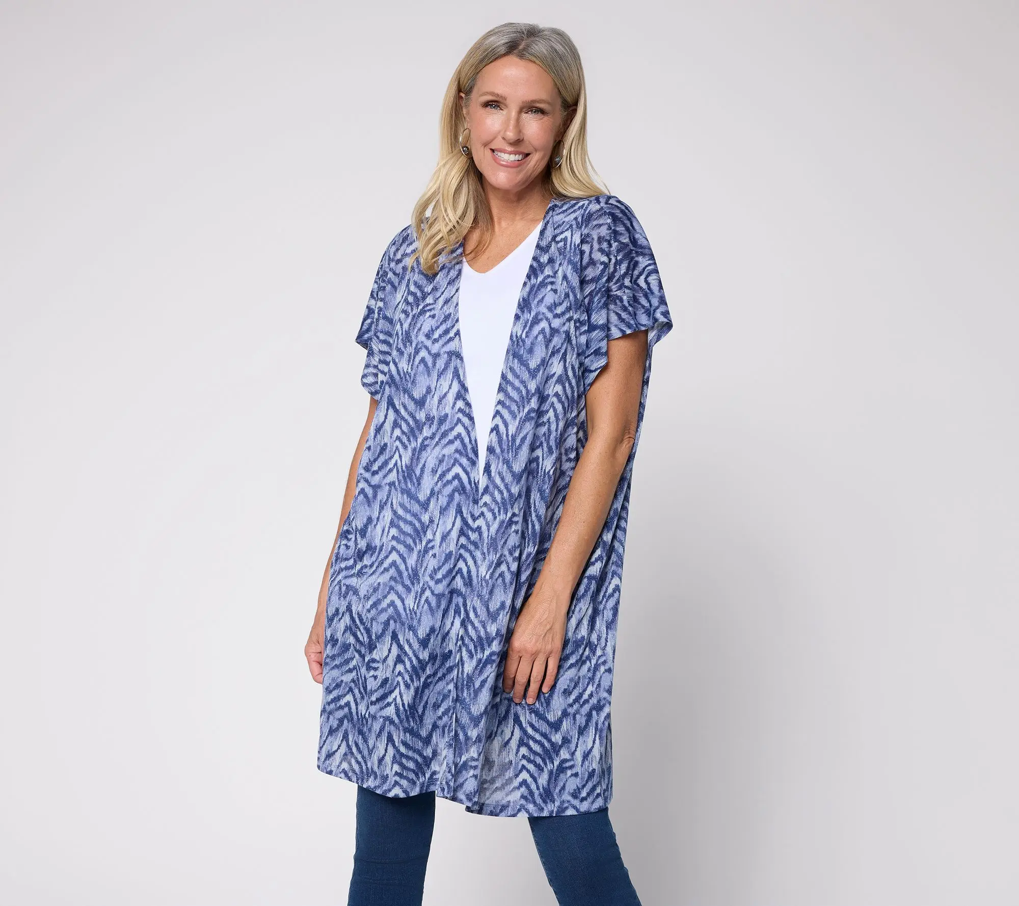 Attitudes by Renee Printed Knit Topper