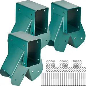 VEVOR A-Frame Middle Swing Set Brackets,  , Heavy Duty Carbon Steel Swing Set Hardware with Mounting Hardware, DIY Swing Set Bracket Swing Set Kit for 4x4 Legs & 4x6 Beam, Green (3 Pcs)