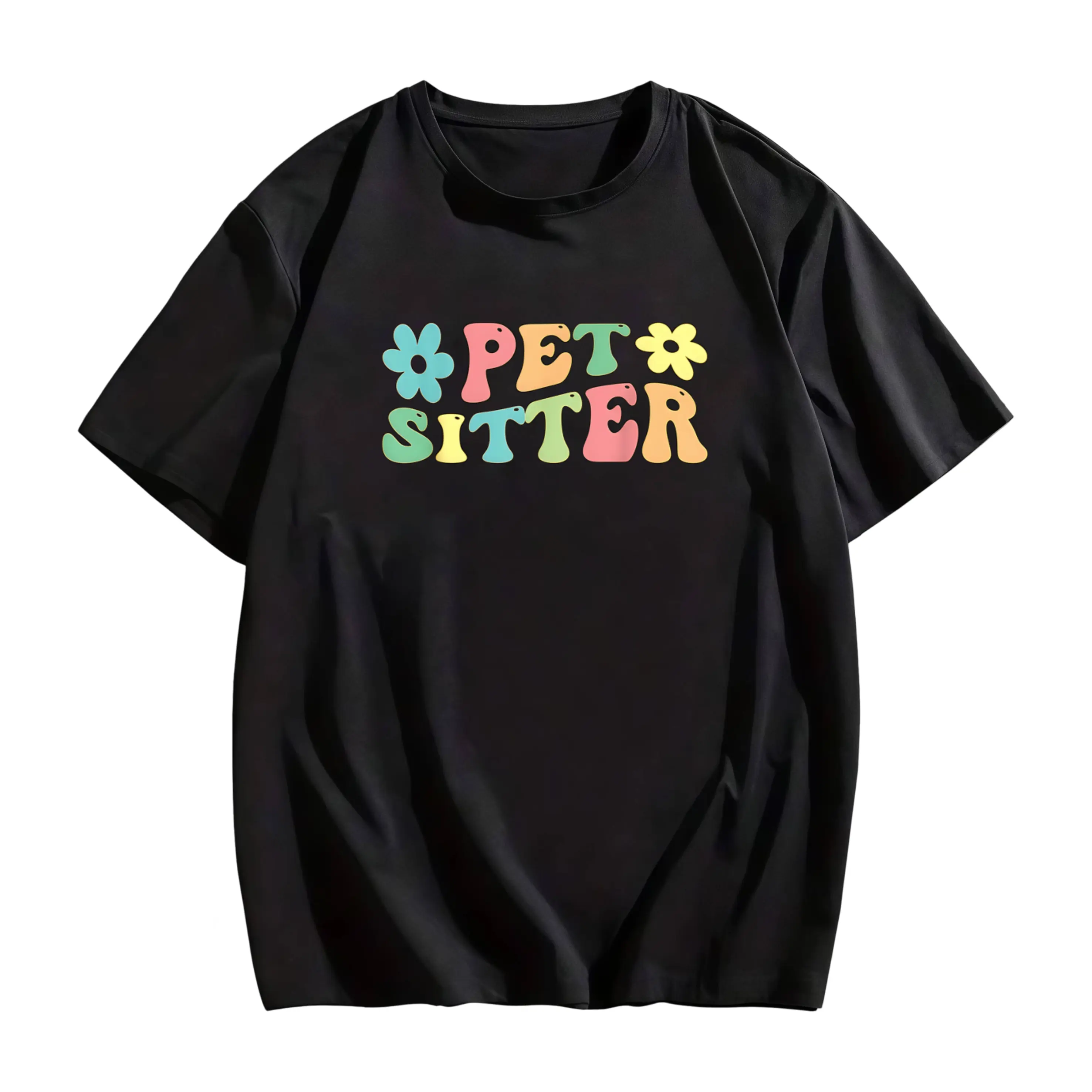 Men's & Women's Pet Sitter T-Shirt - PetSitter Graphic with Paw Print & Bone Design - 100% Cotton Retro Casual Tee for Dog Cat Bird Lovers - All-Season Comfort Fit Short Sleeve Shirt, Ideal Gift for Pet Owners & Sitters