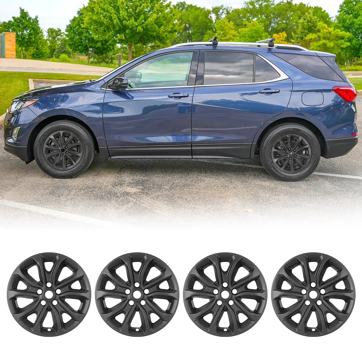 WOLFSTORM 4-Pack 17in Wheel Rim Cover Hubcaps, Wheel Disc Covers for 2018-2021 Chevrolet Equinox, Wheel Disc Cover