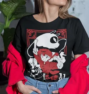 Unisex Ranma Saotome Anime T-Shirt, Genma Panda Manga Shirt, Fashion Cotton, Full Colors, Full Sizes, For Men, For Women