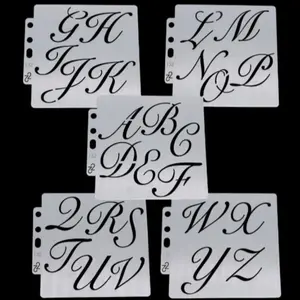5-Piece Lace Ruler Lettering Templates Set, Drawing Templates, Elegant Design for Crafts & Art Projects, Perfect for DIY Enthusiasts, Art Materials, Art Supplies