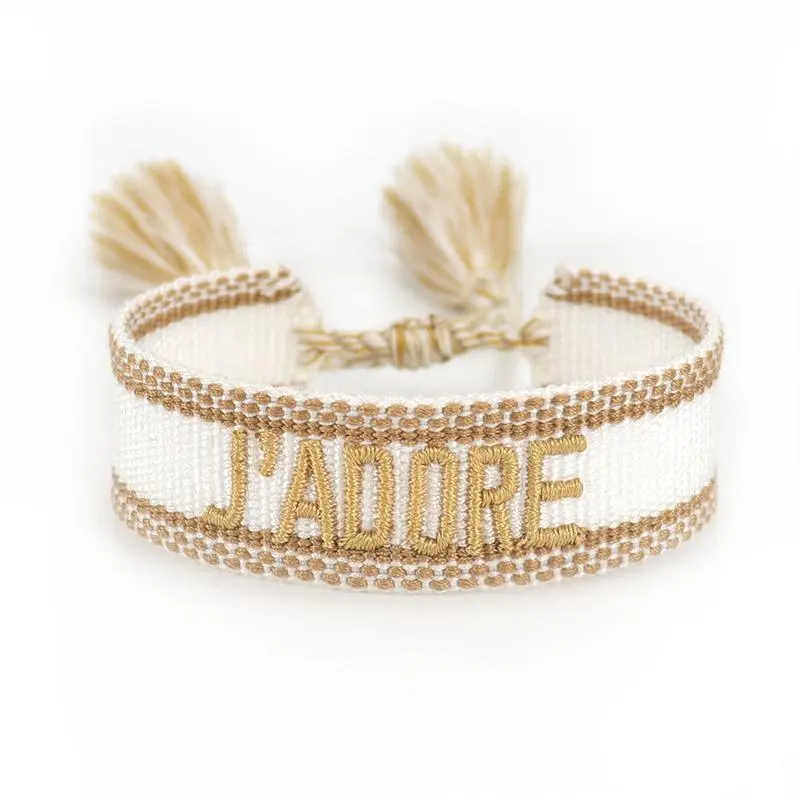Friendship Bracelet Party Customization Cloth Embroidery Adjustable Tassel Women Men Couple Jewelry Accessories Wholesale
