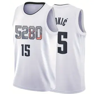 Summervibes Men's #15 Jokic Denver basketball jersey, sporty and breathable, round neck, polyester shirt, suitable for casual outings