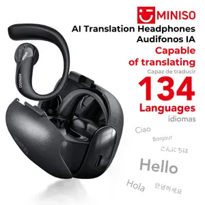 Miniso MS200-AI Hi-Fi Translation Earbuds - Bluetooth 6.0, IPX5 Waterproof, Noise-Canceling Microphone, Stereo In-Ear Design - AI Translation for Travel, Office, Sports & Daily Communication