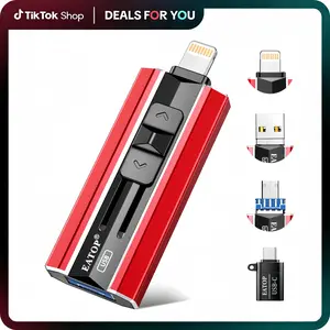 EATOP USB Flash Drive Intended for iPhone iPad, Memory Stick Storage for Photos and Videos Backup, Compatible with iPhone iPad Android PC, Plug and Play, No Application Required
