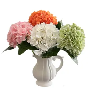 Real Touch Moist Hydrangea Artificial Flower 176 Petals, Film Hydrangea Fake Floral for Hotel & Wedding Decoration