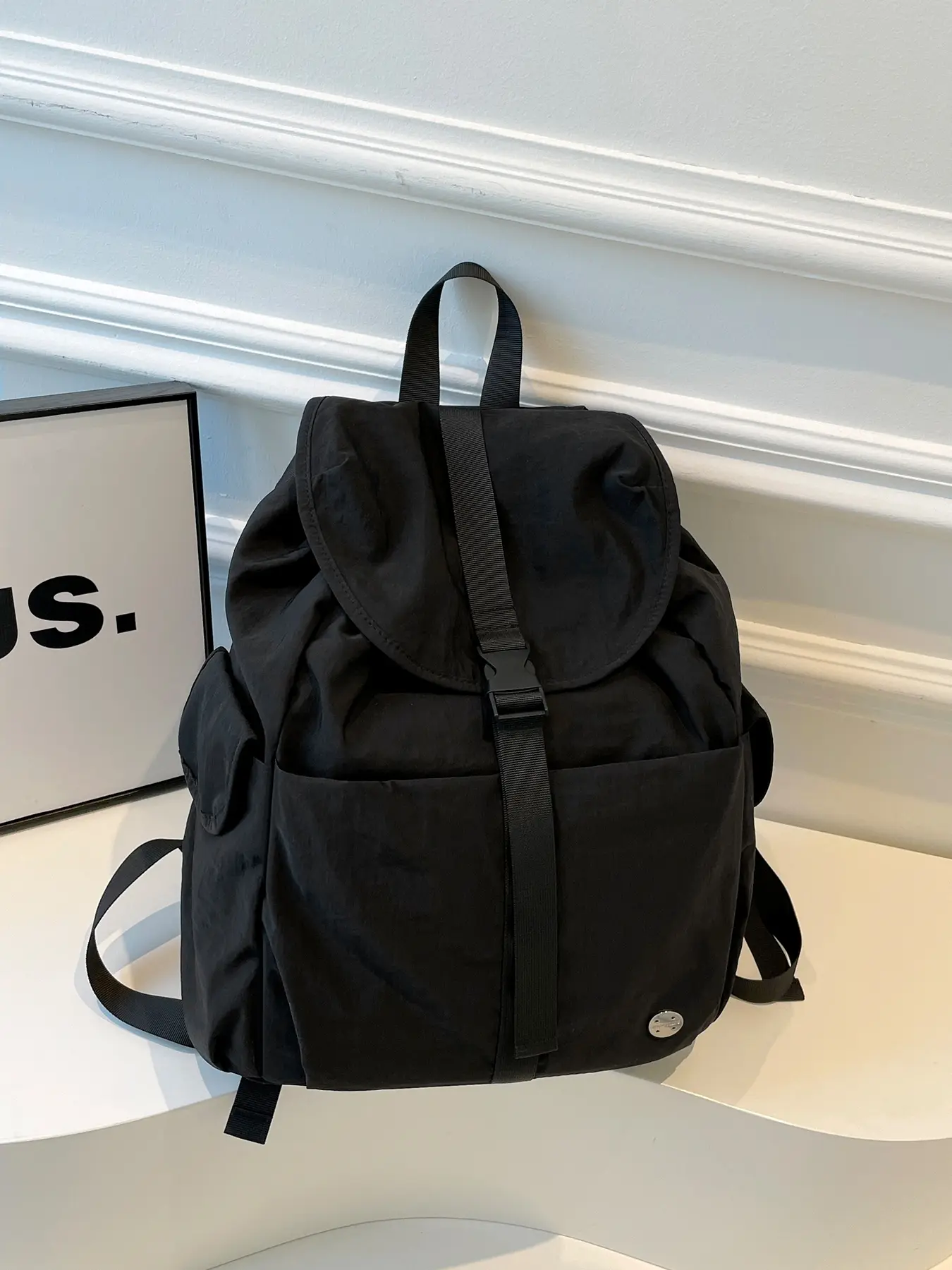 Large capacity backpack, College school backpack, solid color and clean color backpack buckle, suitable for students to go to school, campus, commuting, shopping, men's and women's backpacks, Multifunction Backpack