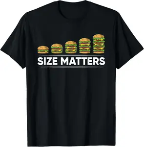 Casual Cotton shortsleeve tees Cool Hamburger Funny Fast Food Size T-Shirt