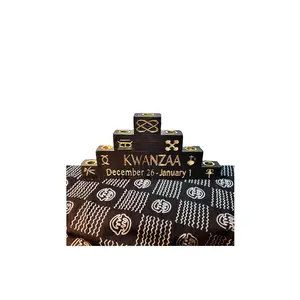 Kwanzaa Kinara- Seven Symbols and Dec 26 - Jan 1 Dates Engraved