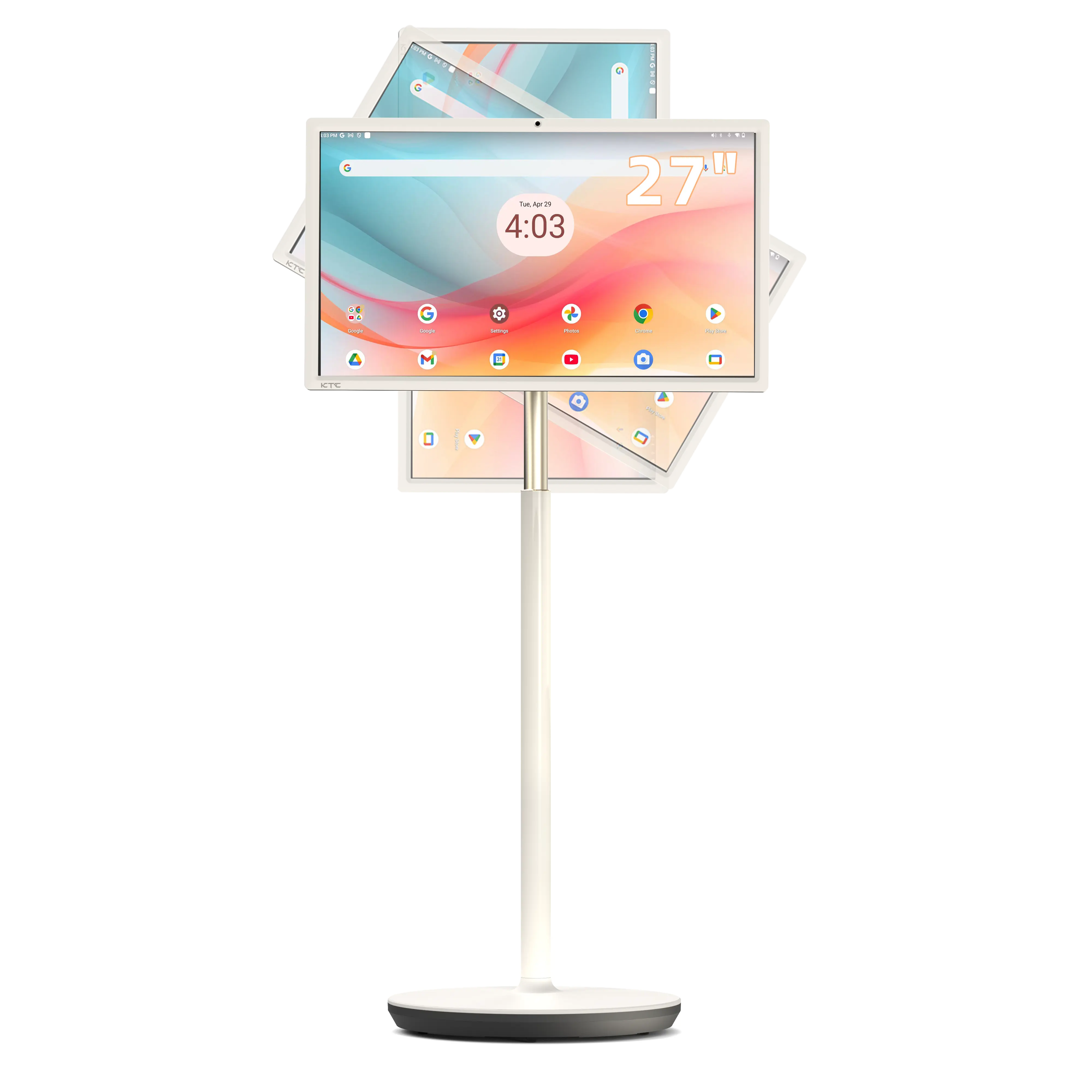 KTC A27Q7 27‘’ Portable Smart Screen, 1080P@60Hz Touch Monitor, Android 14 & Google EDLA Certification, 8GB+128GB, Qualcomm SM6115, with 9500mAh Battery & Wi-Fi 5 Wireless Casting, 4000:1 Contrast, Built-in 8MP Camera and Speakers