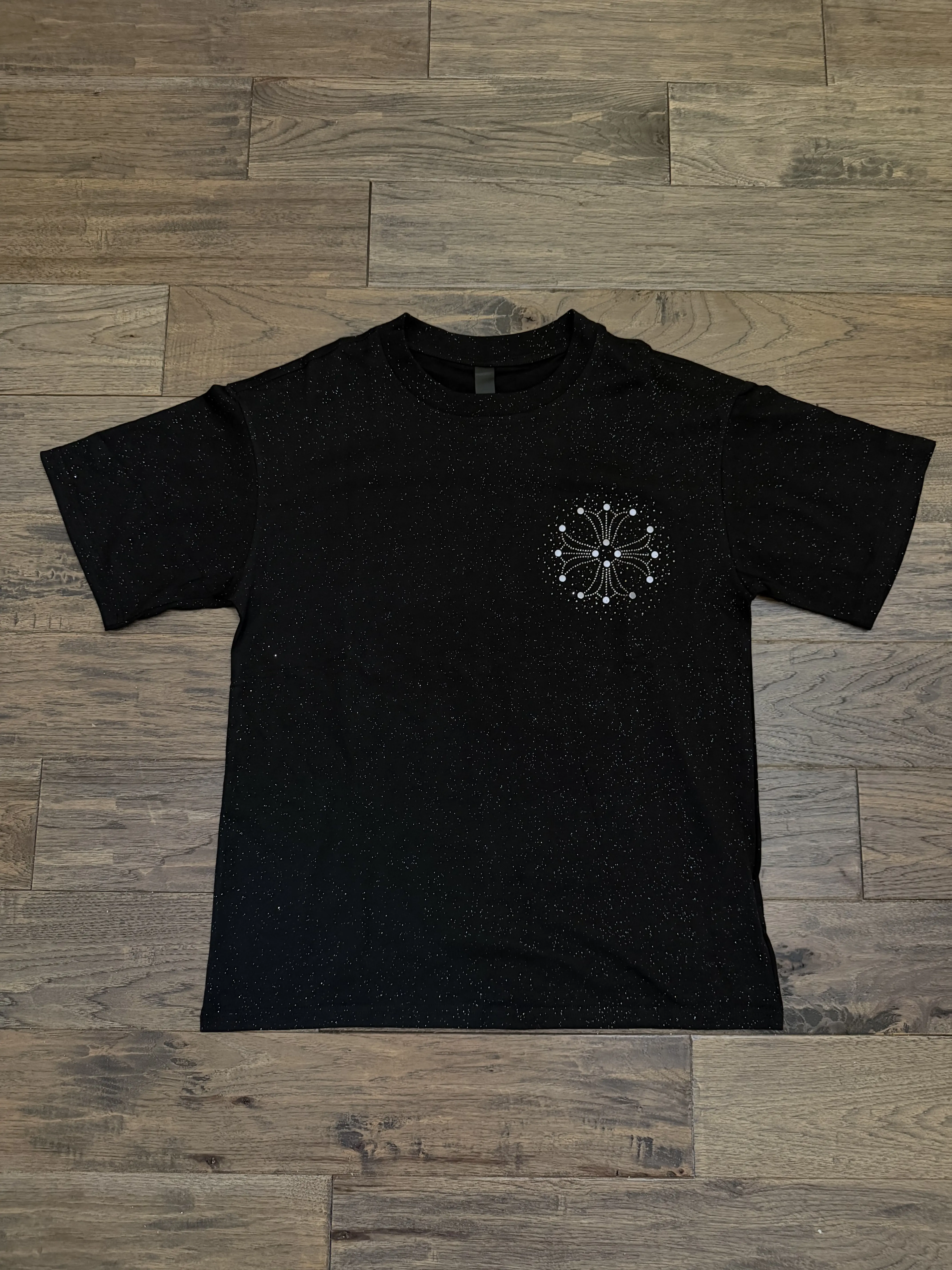 Luxury Black Diamond Horseshoe T-Shirt Gothic Vintage garment high quality Tshirt Summer Top Streetwear