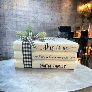 Wooden Decorative Books Stack for Coffee Table Book Stack for Decoration Modern Farmhouse Decor White Book Decor for Shelf