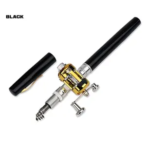 Portable Mini Fishing Rod and Reel Combo Set, Compact 38 Inch Pen Style Rod, Telescopic Fishing Rod, Ideal for River Lake Ice Fishing, Extendable Design