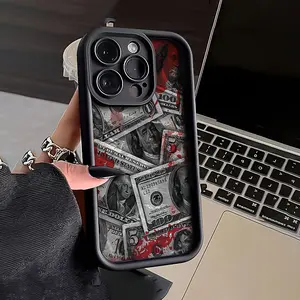 High Bamboo Black US Dollar Pattern Phone Case - Smartphone Accessories for iPhone 16,15,14,13,12,11 Pro Max,X,XS Max - Compatible with Handheld Cellphone Devices