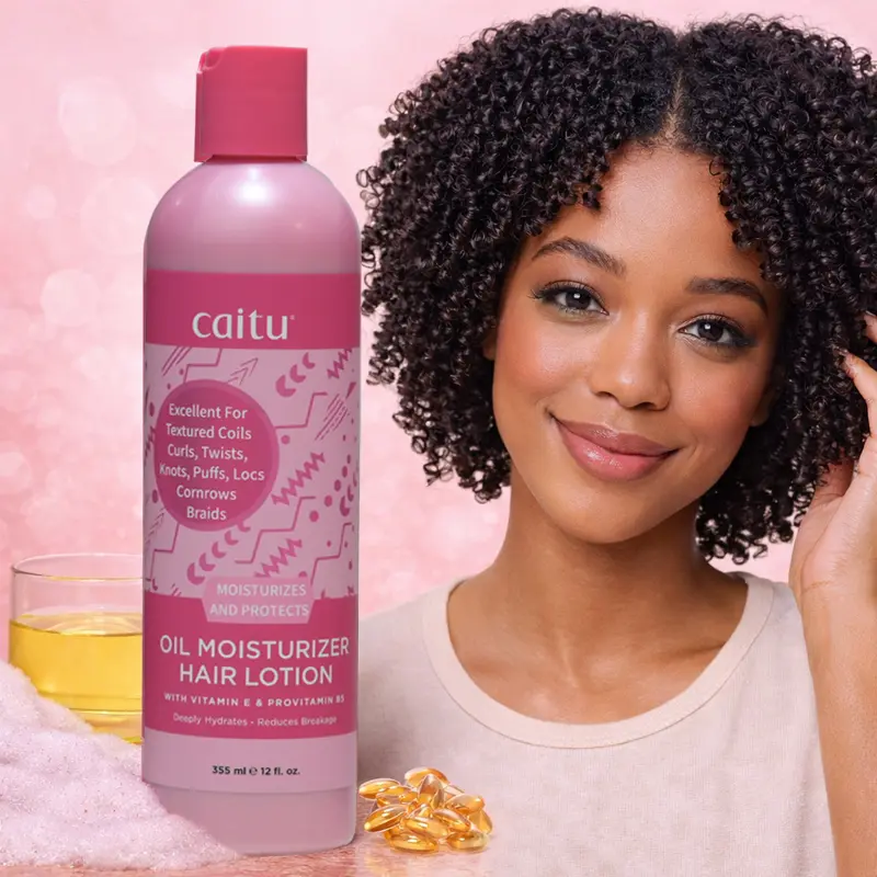 12oz/355ml, Oil Moisturizer Hair Lotion, Deeply Hydrates, Reduces Breakage, Tames Frizz, Softens and Smooths Hair, Eases Combing, Excellent for Natural-Textured Coils, Curls, Twists, Knots, Puffs, Locs, Cornrows, Braids