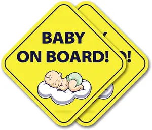 |  on Board Stickers (2-Pack) -  Adhesive, , UV Resistant  on Board Signs for  -  Safe Safety Stickers for  & Windows