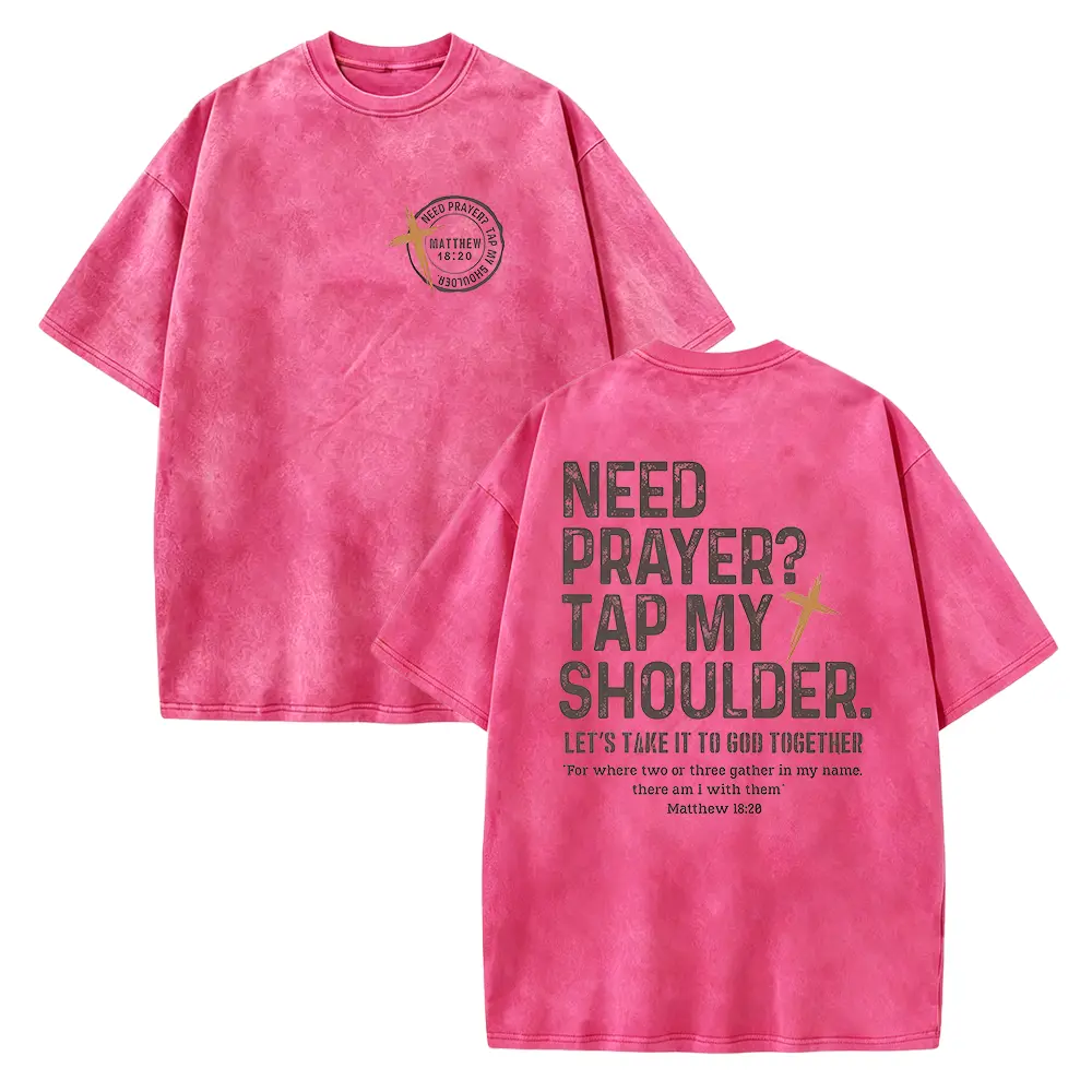 Need Prayer Tap My Shoulder T-shirt: Trendy Christian Shirt, Bible Verse Tee, Faith Based Gifts