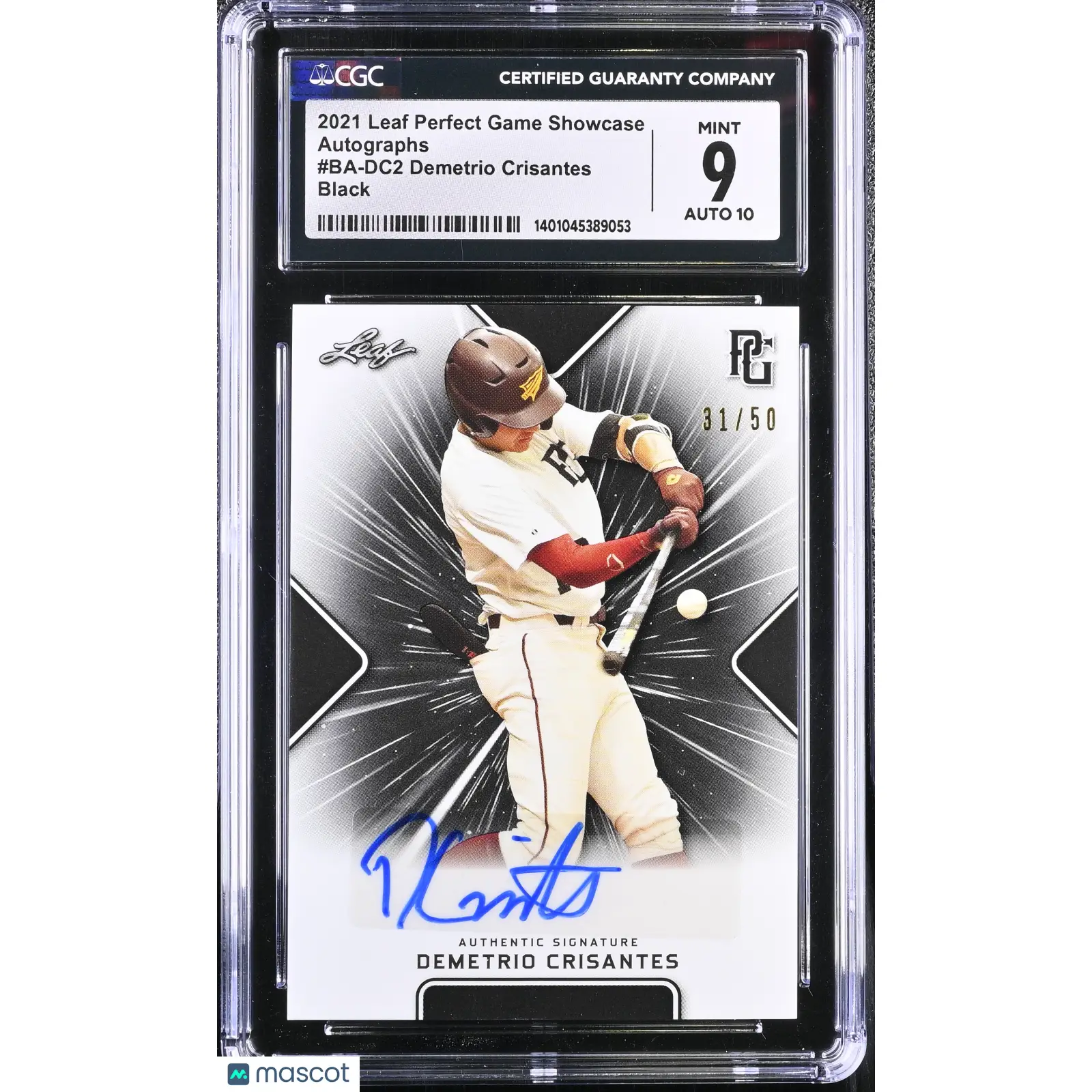 Demetrio Crisantes CGC 2021 Perfect Game Showcase #BA DC2 Black 31/50 9