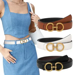 AWAYTR Reversible Belt for Women 2 in 1 Ladies Fashion Leather Belts with Horseshoe Buckle for Jeans TikTokShopBlackFriday summerwins