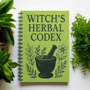 Witch's Herbal Notebook with Multiple Herbs Collection, Witchcraft Recipe Book, Plant Illustrations, Unique Gift for Witch Lovers