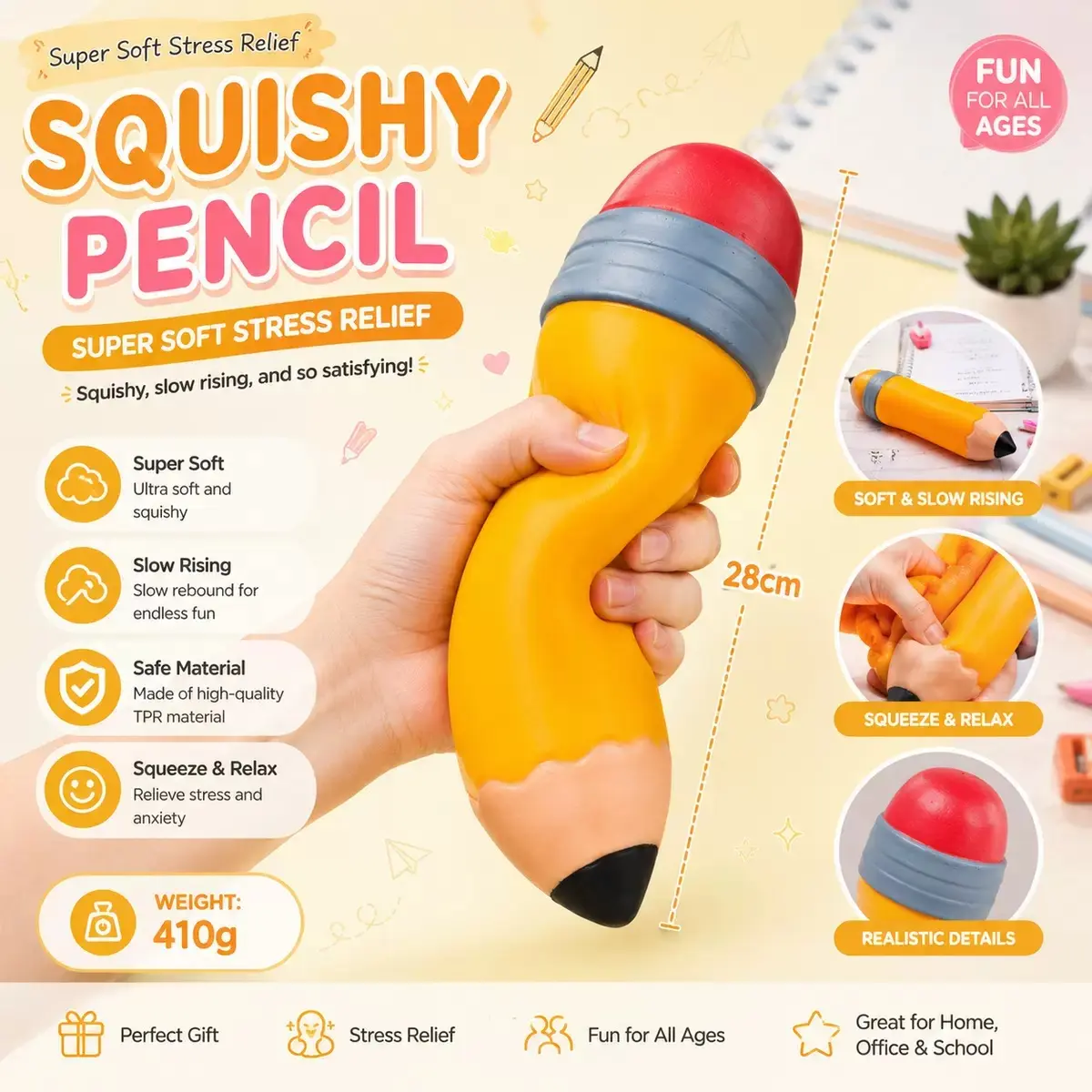 super big Novelty Oversized Pencil Squishy Slow Rising Soft Squeeze Fidget Play Toy super big Novelty Oversized Pencil Squishy Slow Rising Soft Squeeze Fidget Play Toy