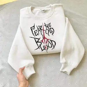 Fear the Old Blood Embroidered Shirt, Bloodborne Inspired Sweatshirt, Gothic Hunter Hoodie, Soulslike Game Gift