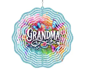 Grandma Butterfly Wind Spinner - Charming Butterfly Design for Gardens Patios & Indoors - Smooth Rotating Wind Spinner for Calming Visual Effect