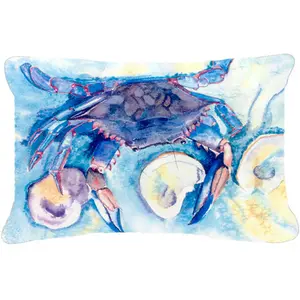212 MAIN Crab Motif Decorative Pillow, 12x16 in, Polyester Fabric, Durable Cushions, Mildew-Proof for Indoor/Outdoor Use