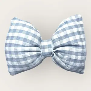 light blue gingham bow