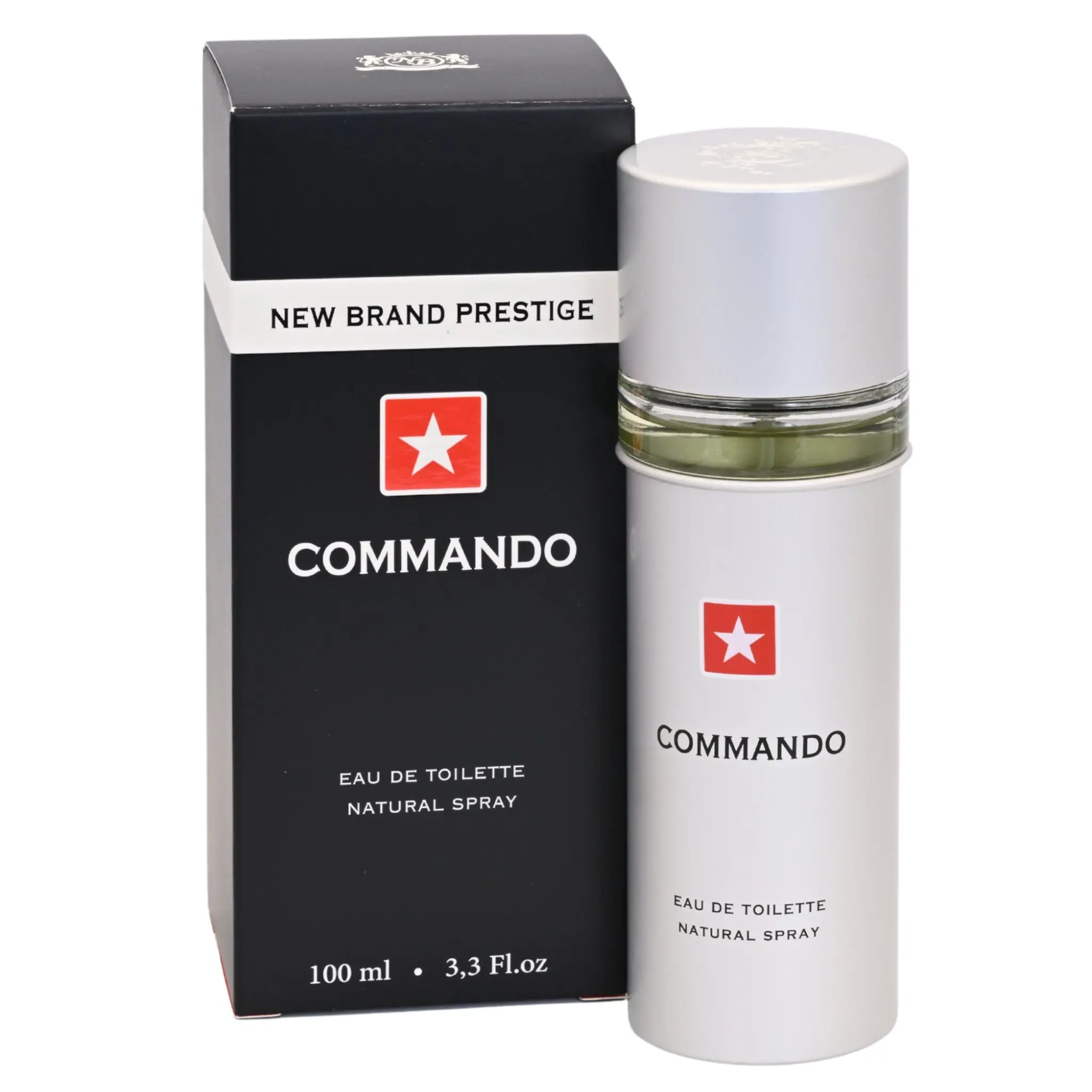 NEW Brand Prestige Commando Men's Woody Aromatic Eau de Toilette (EDT) Cologne - 3.3 fl oz, Aromatic Amberwood Scent, New In Box, Botanical Men's Fragrance, Boxed Men's Fragrance