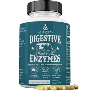 Ancestral Supplements Digestive Enzymes Capsules with Probiotics, Dietary Supplement for Digestive Support & Nutrient Absorption, 90 Count