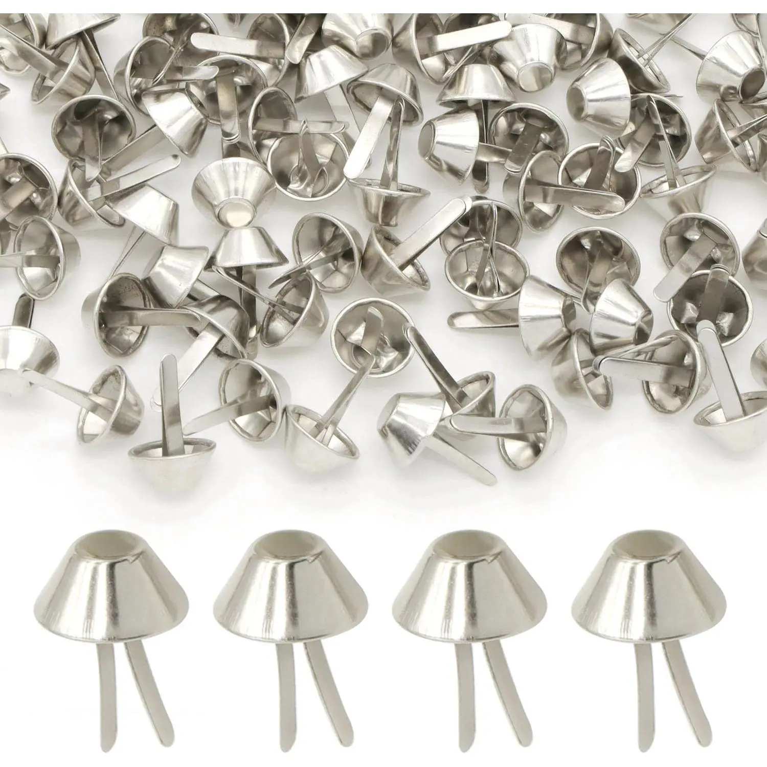 200 Pieces 15mm Metal Bag Feet Studs Purse Feet Handbag Feet Nailheads Stud Spike Nailheads for Leather Craft (Silver)