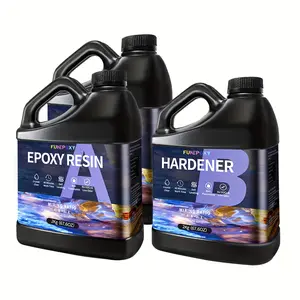 FUNEPOXY 2:1 Deep Cast Table Top Epoxy Resin Kit, Clear Table Top Epoxy, Self-flatting, Bubble-free, Coating And Casting Resin Kit for Arts And Crafts DIY, Wood, Cups, Jewelry Making, Molds, Bar And Surface Coatings, Gifts