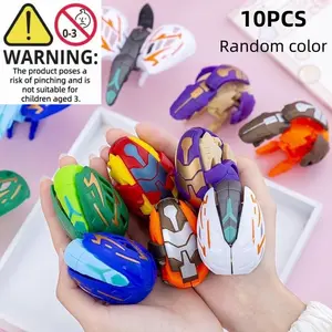 10pcs Tyrannosaurus Dinosaur Egg Transforming Toy, Unique Pterodactyl Deformed Eggs, Cool Birthday Party Gift, Classroom Prize, Christmas & Halloween