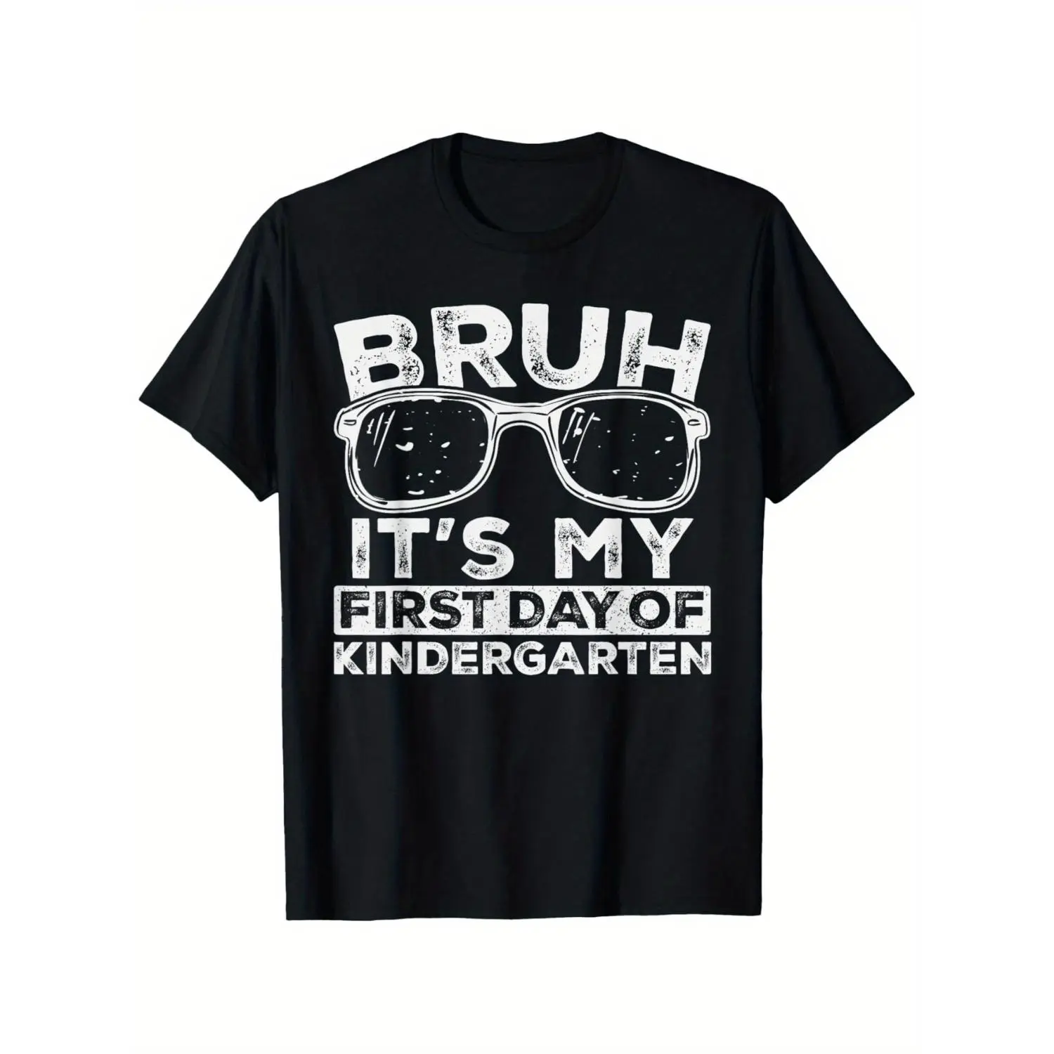 Bruh Its My First Day Of Kindergarten Back To School Cotton T-shirt for Boys Fashion Trend Breathable Casual Comfortable Top Streetwear Summer Tee Crew Neck Short Sleeve Great Gift for Boys and Girls