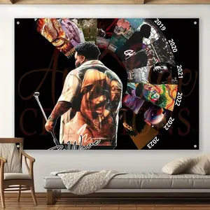 1pc Rod Wave Polyester Banner - Creative Photo Background, Standing, Wall Decor, Durable & Versatile Decoration for Indoor & Outdoor Events, Standing Banner, Wall Decor Banner