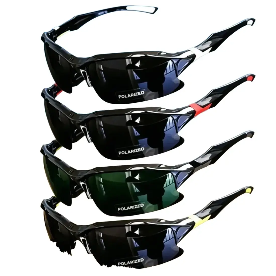 4-Pack Polarized Sports Sunglasses for Men & Women, Lightweight Rimless Wraparound Shield Eyewear with UV400 Protection for Running, Driving & Fishing, Sunglasses For Women, Men's Sunglasses
