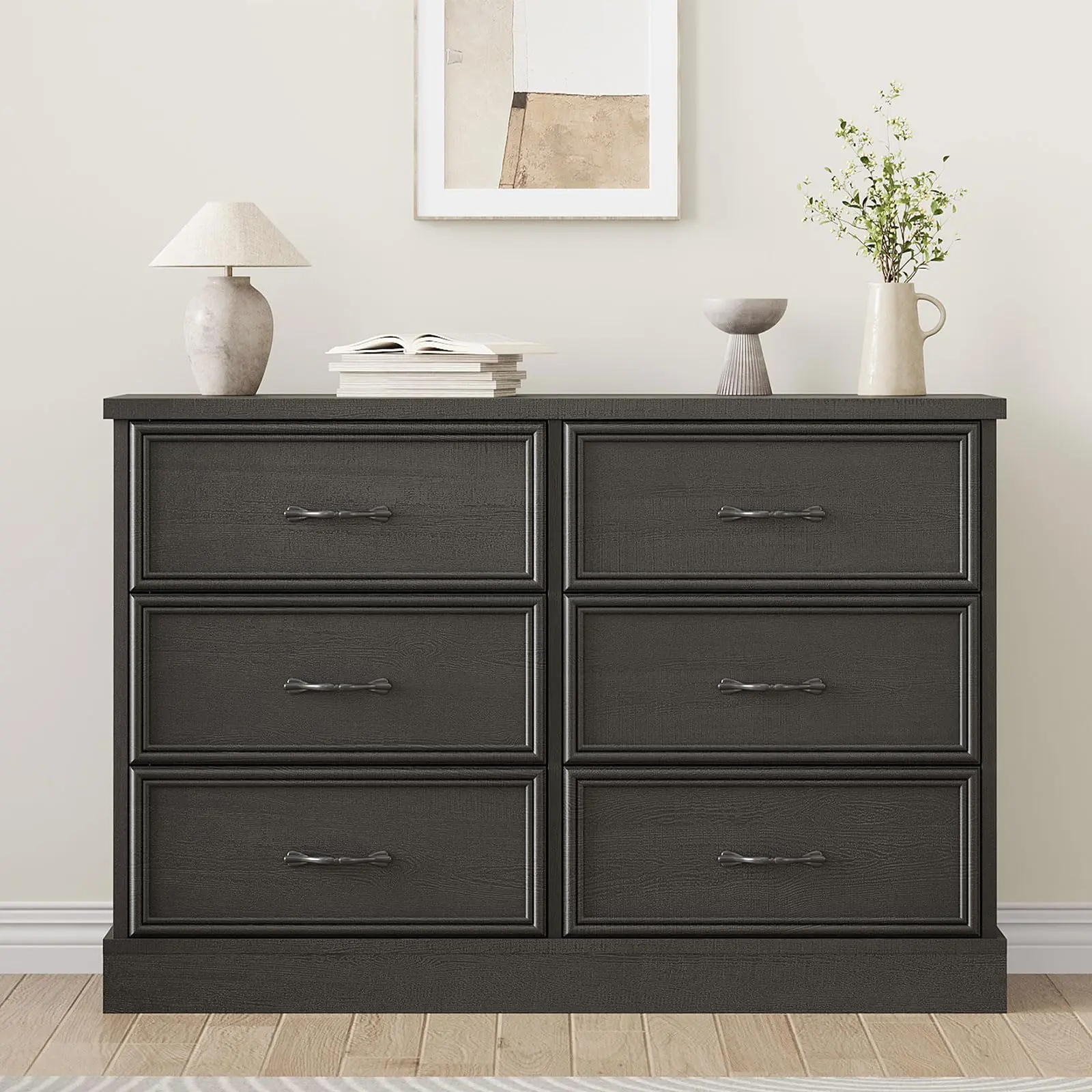 Garvee Modern Nightstand with Drawers - Black & White Finishes, Spacious Storage Compartment, Sleek Modern Look for Bedroom Organization & Easy Essential Access