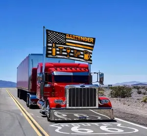 Patriotic Bartender American Flag Design Outdoor Yard Garden Flag Double Sided Weather Resistant