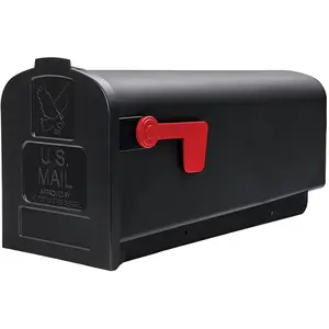 Architectural Mailboxes Parsons Medium Capacity, Plastic Post Mount Mailbox, Black