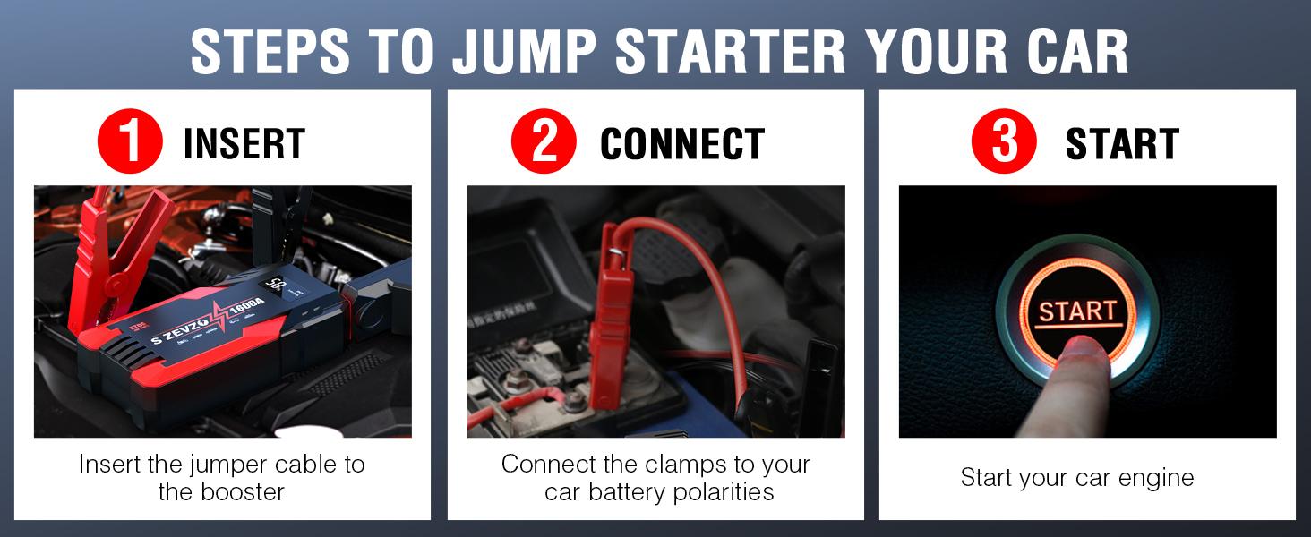 ET05 Portable Jump Starter — 12V Battery Pack for Up to 7.2L Gas & 5.5L Diesel Engines | 51.8Wh, USB Ports, LCD Display, LED Light