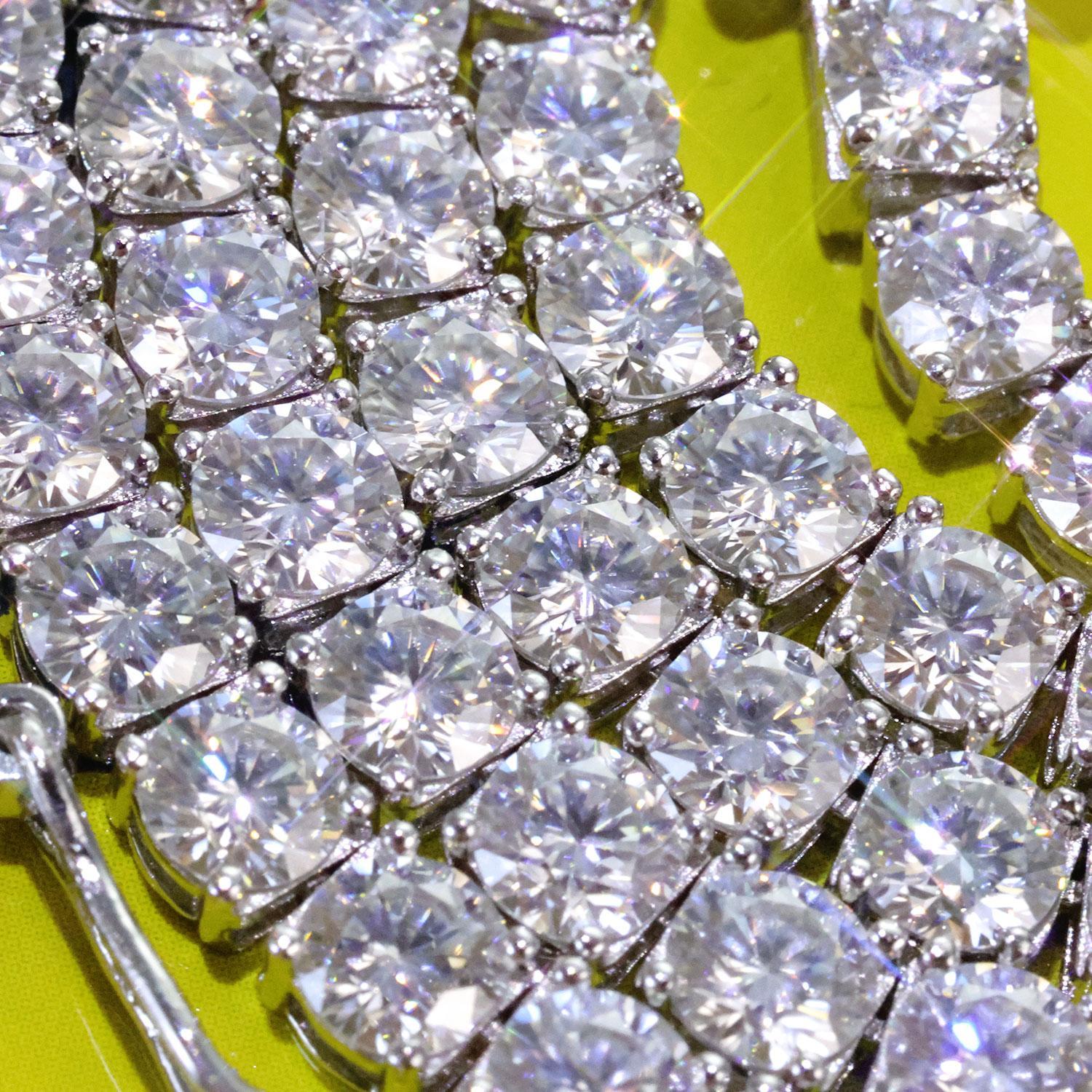 Fast Shipping Hip Hop Iced Out 2/3/4/5mm Moissanite Tennis Chain Men Women 925 Silver Moissanite Tennis Necklace GRA Certificate