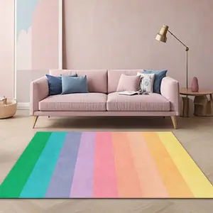 Colorful Rainbow Pattern Floor Mat, Soft Decorative Area Rug, Non-slip Floor Carpet for Home Living Room Bedroom Study Room, Tie Dye Rug