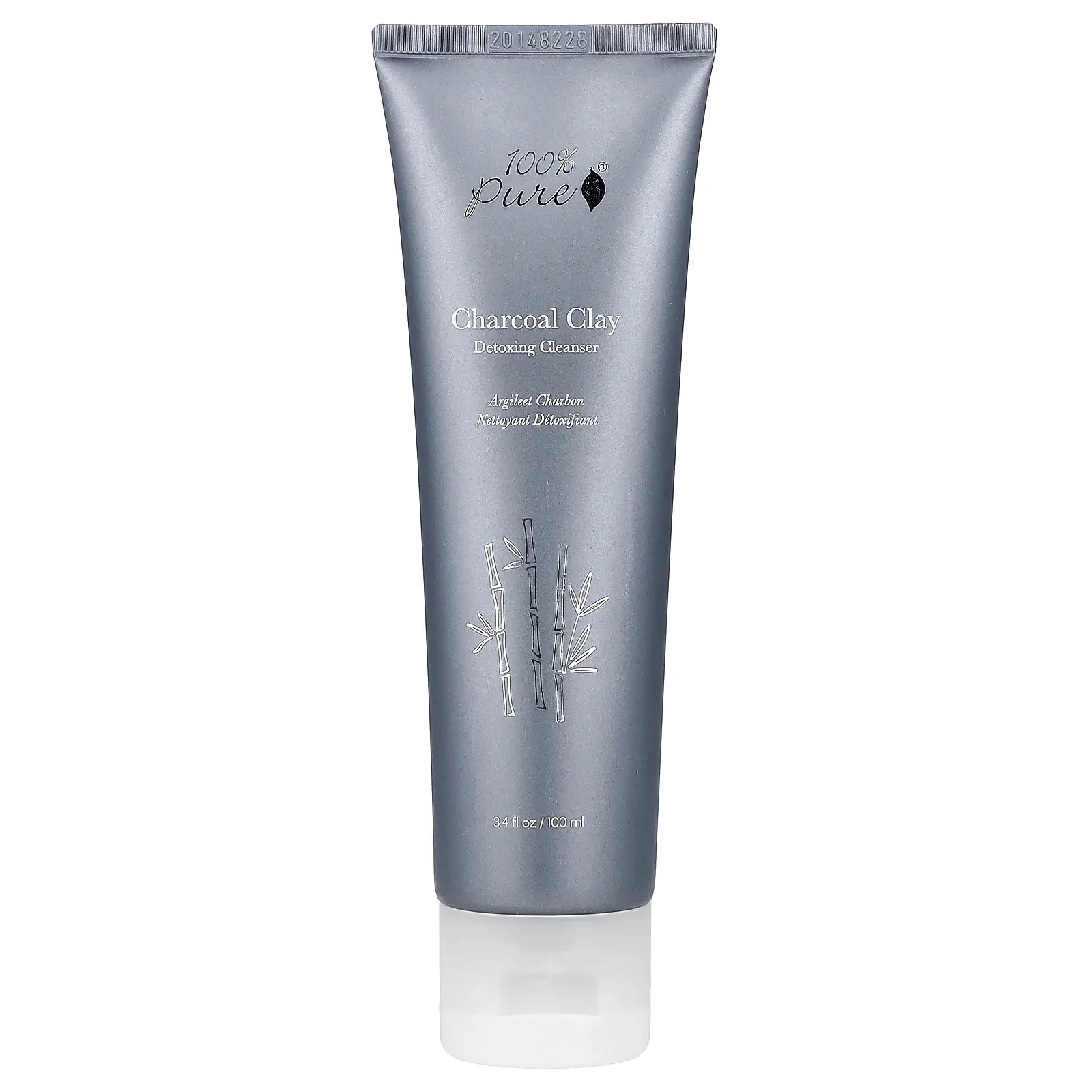 100% PURE Charcoal Clay Detoxing Cleanser, 3.4 fl oz (100 ml)