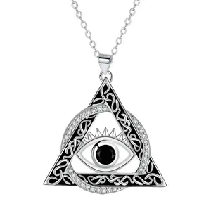 All-Seeing Eye Triangle Necklace – Spiritual Protection & Divine Guidance Pendant