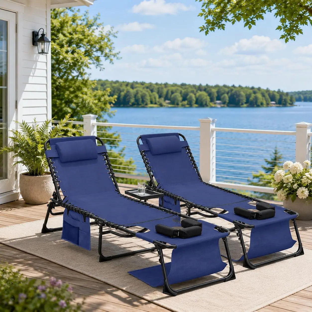 Face Down Chaise Lounge Chair 5-Position Adjustable Sunbathing, Foldable Tanning Chair with Face& Arm Holes, Outdoor Recliner for Pool, Beach, Patio, Lawn