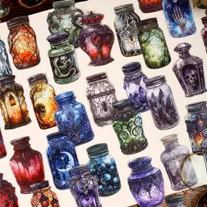 48pcs Magic Bottle Sticker Pack, Scrapbook Paper Sheets, Perfect for Bullet Journals, Greeting Cards, DIY Crafts, Home Decor