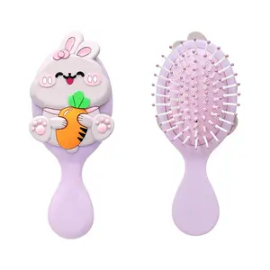 Cartoon Rabbit Design Air Cushion Massage Comb, 1 Count Portable Foldable Hair Brush, Hair Care & Styling Tool for Kids