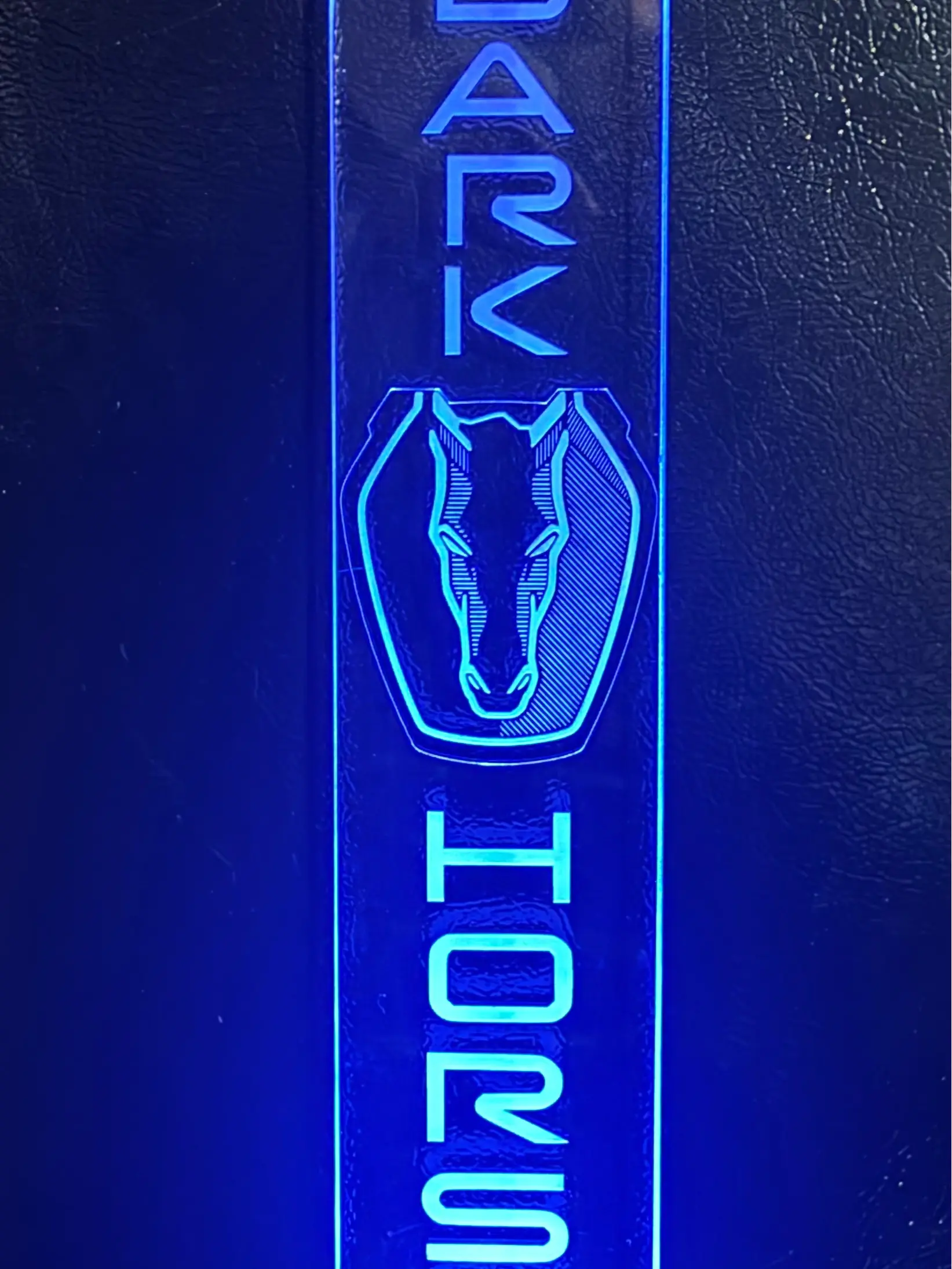 Custom LED Acrylic Ford Mustang Dark Horse Hood Prop